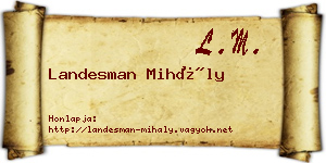 Landesman Mihály névjegykártya